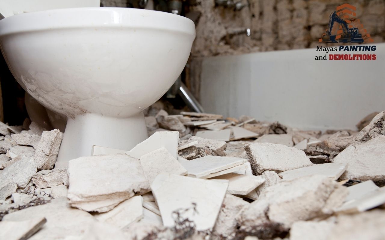 Efficient debris removal during bathroom demo