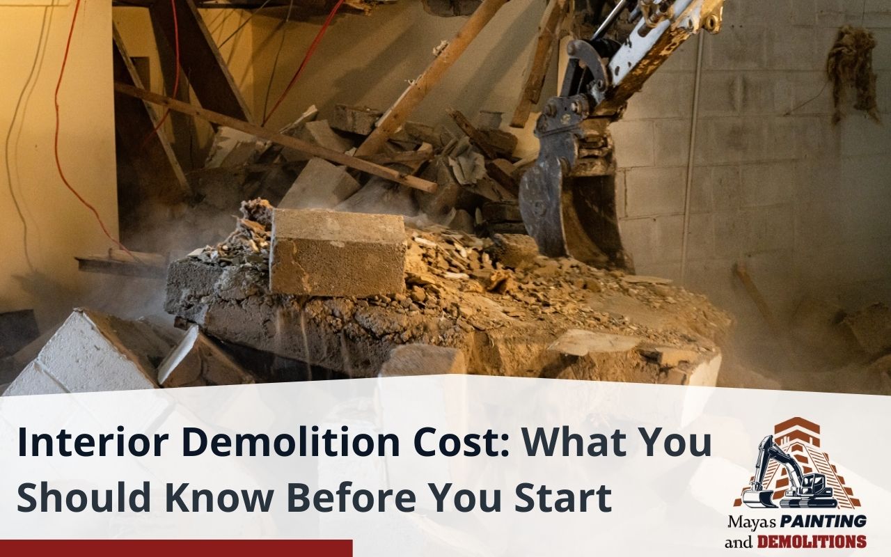 Cost breakdown of interior demolition in residential property.