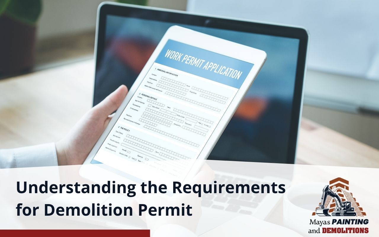 Close-up of completed demolition permit application form
