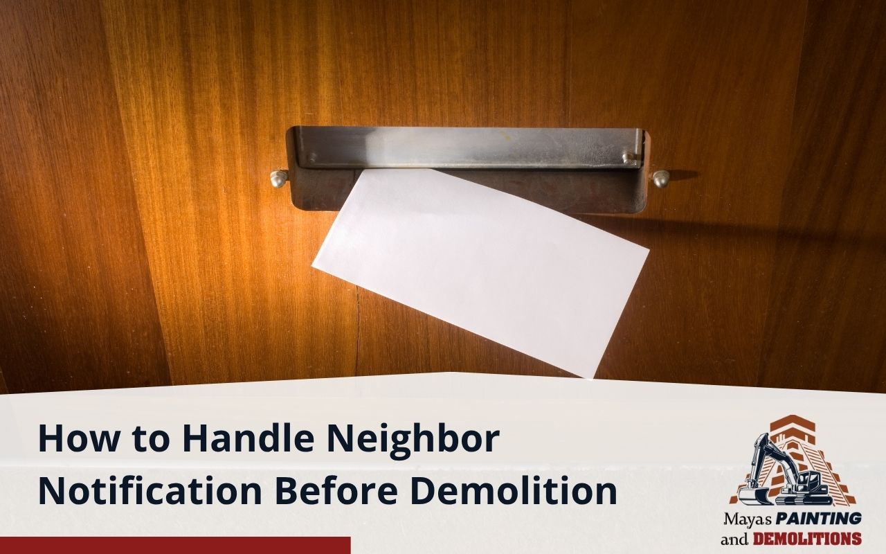 Close-up of a demolition notice letter delivered to neighbors
