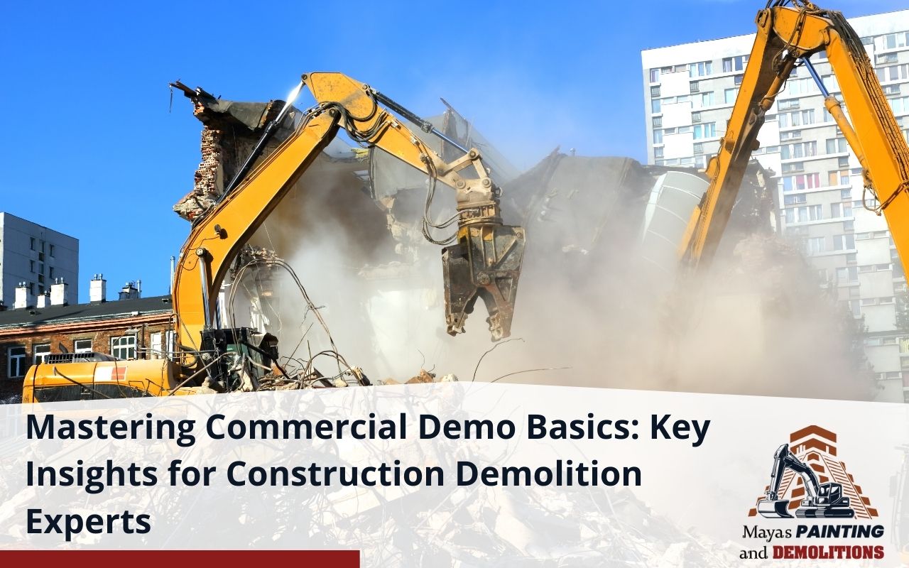 Construction team performing commercial demolition safely