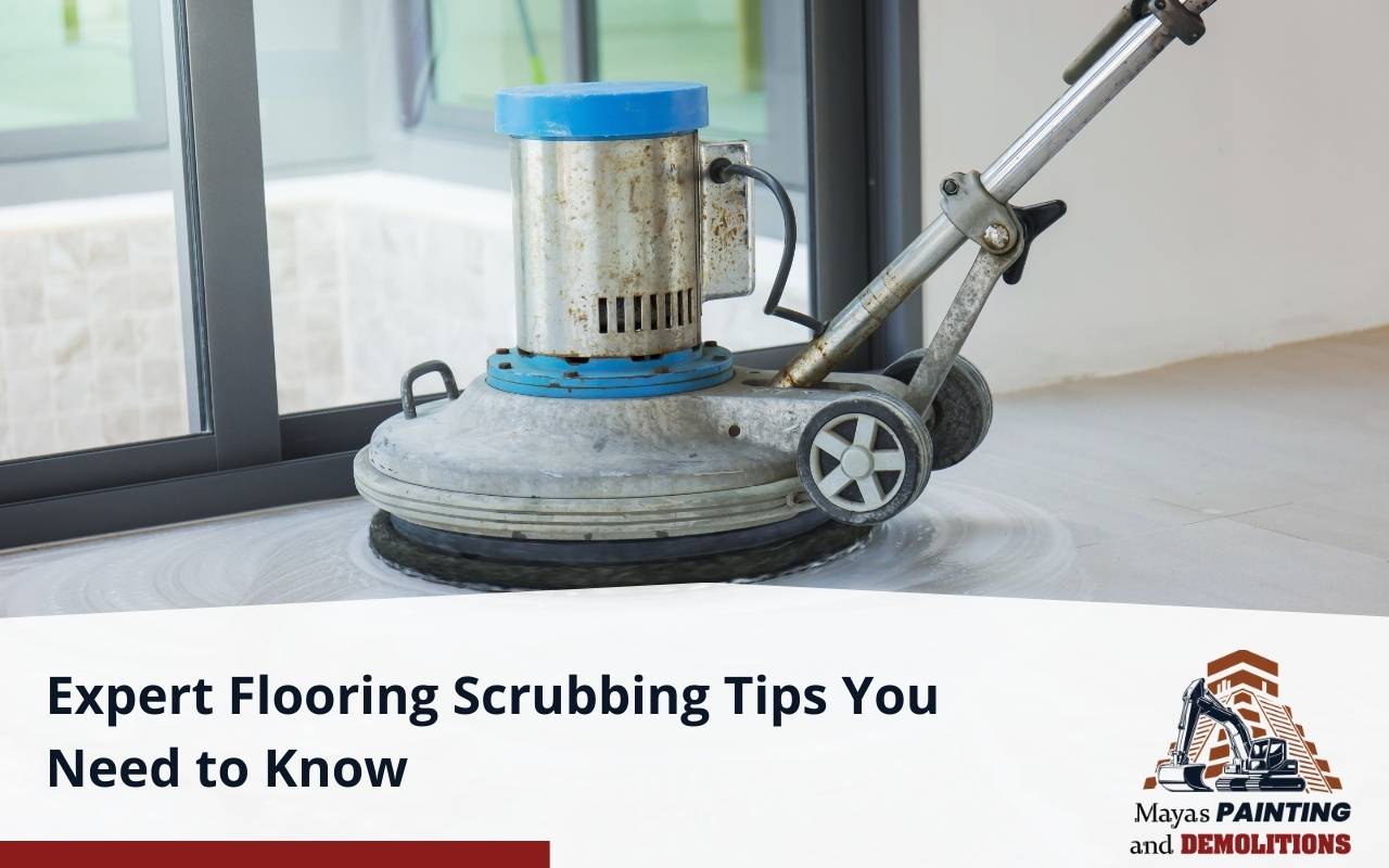 Essential tools and brushes for applying floor scrubbing tips