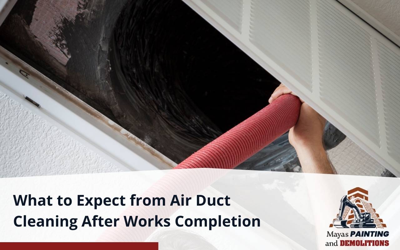 Professional service for air duct cleaning after works completion