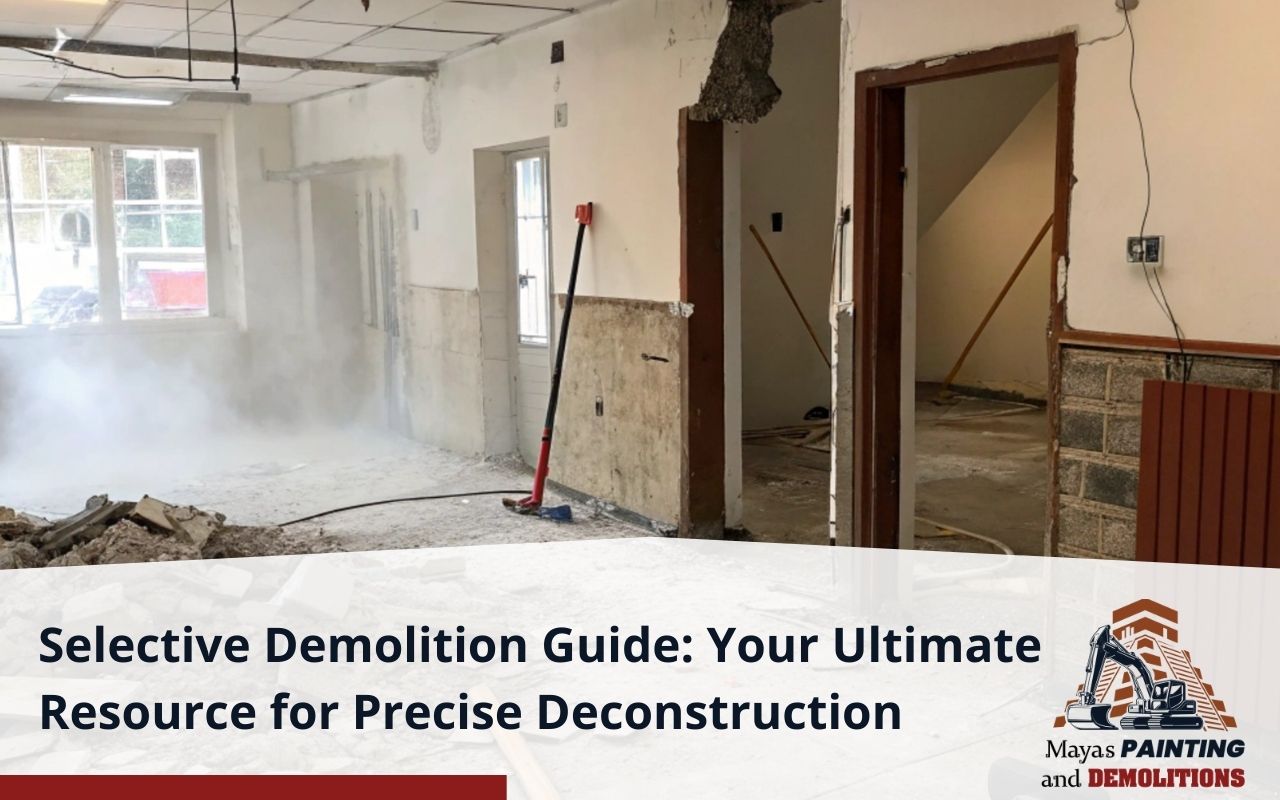 Hand and pneumatic tools used for precise selective demolition in construction projects