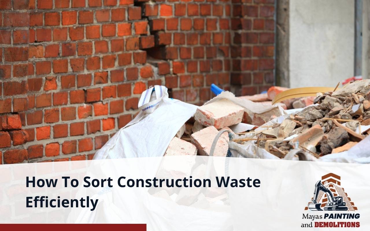 Recycling methods showing how to sort construction waste