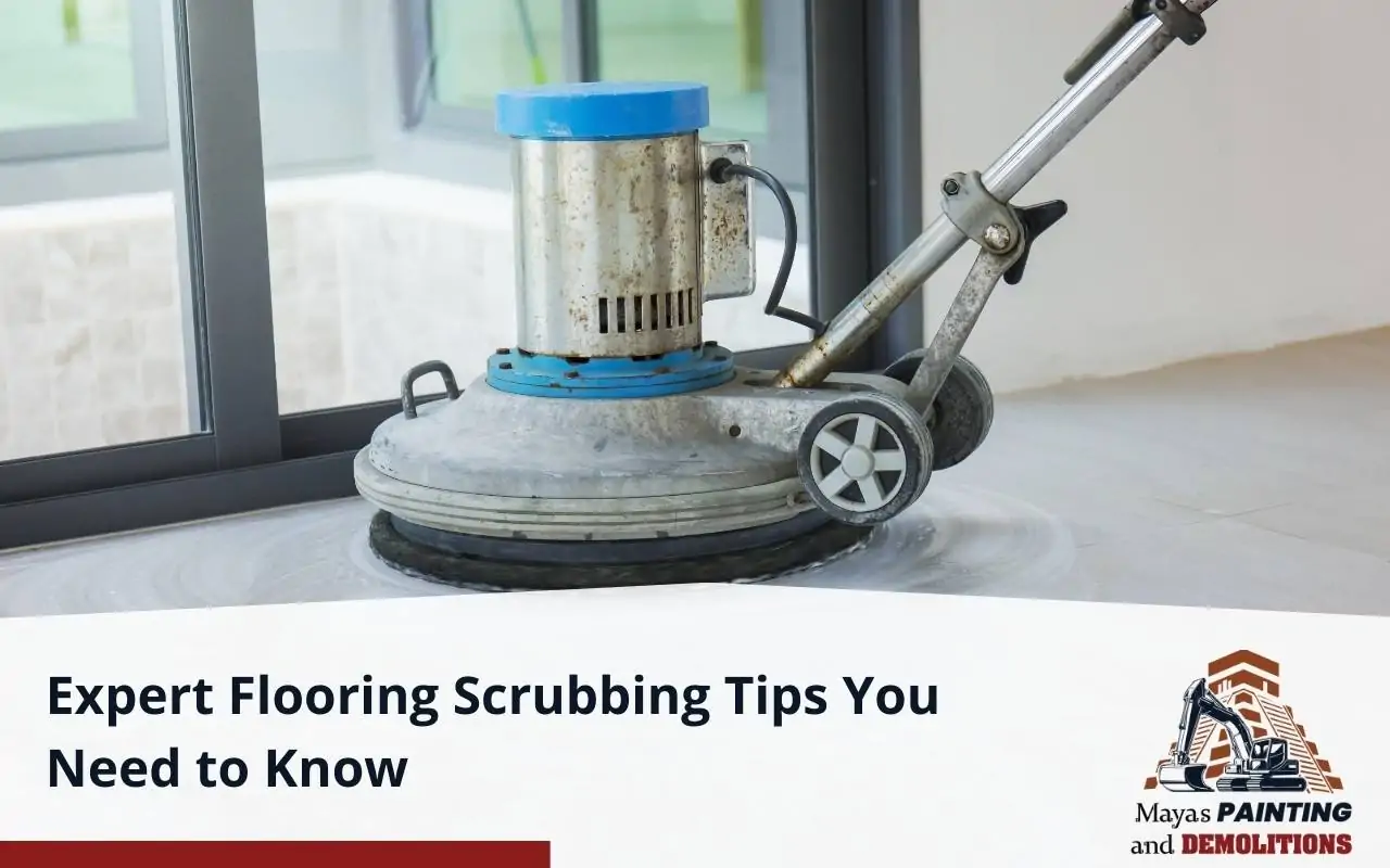 Essential tools and brushes for applying floor scrubbing tips