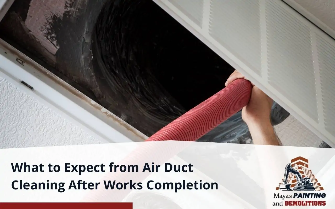 Professional service for air duct cleaning after works completion